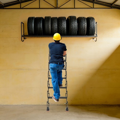 Wall Mounted Folding Ladder Telescoping Step Ladders Retractable Folding Stair