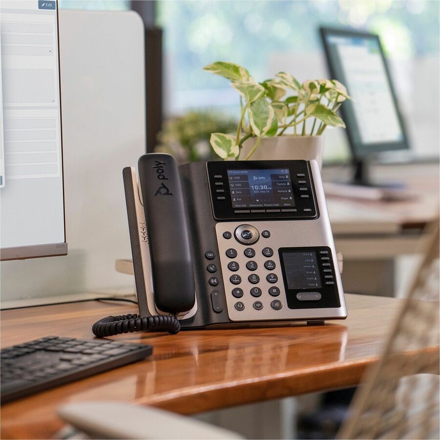 Poly Edge E400 Corded Desktop IP Phone Black TAA 89B54AA
