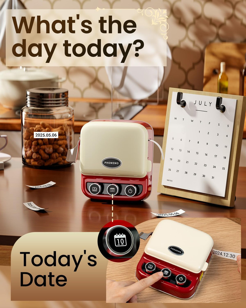 P15 Ribbon Label Printer, Custom Text/Icon Mini Bluetooth Portable Label Maker M