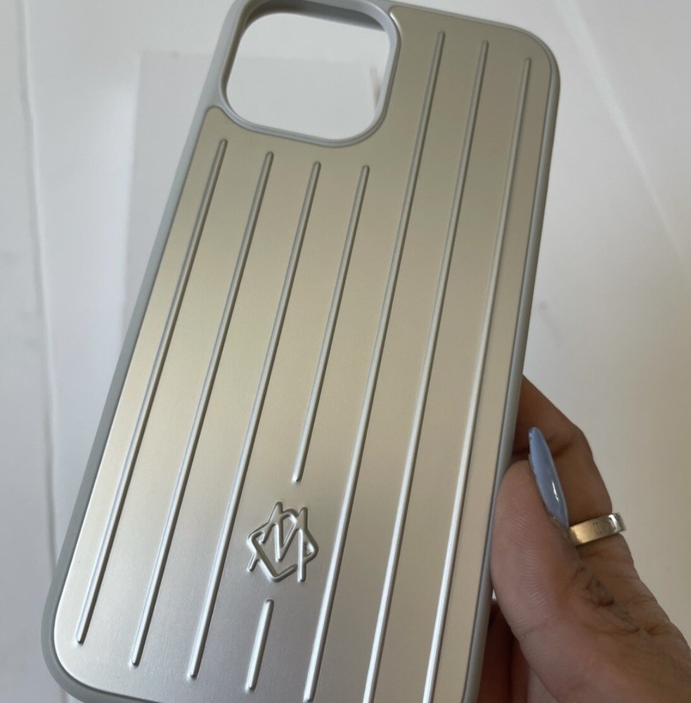 Rimowa Iphone Case Silver Aluminum For 14 Pro