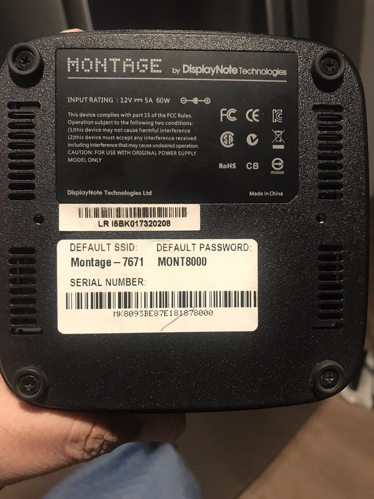 Montage display note video conferencing device