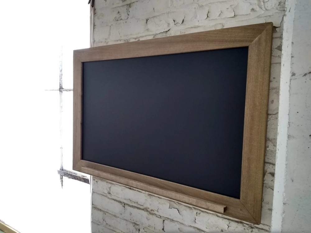 Modern Rustic Farmhouse Chalkboard with Optional Chalk Ledge - Dark Walnut (Mult