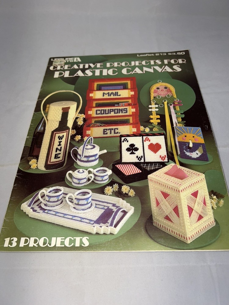 Vintage 1982 Leisure Arts Creative Projects for Plastic Canvas Pattern Book
