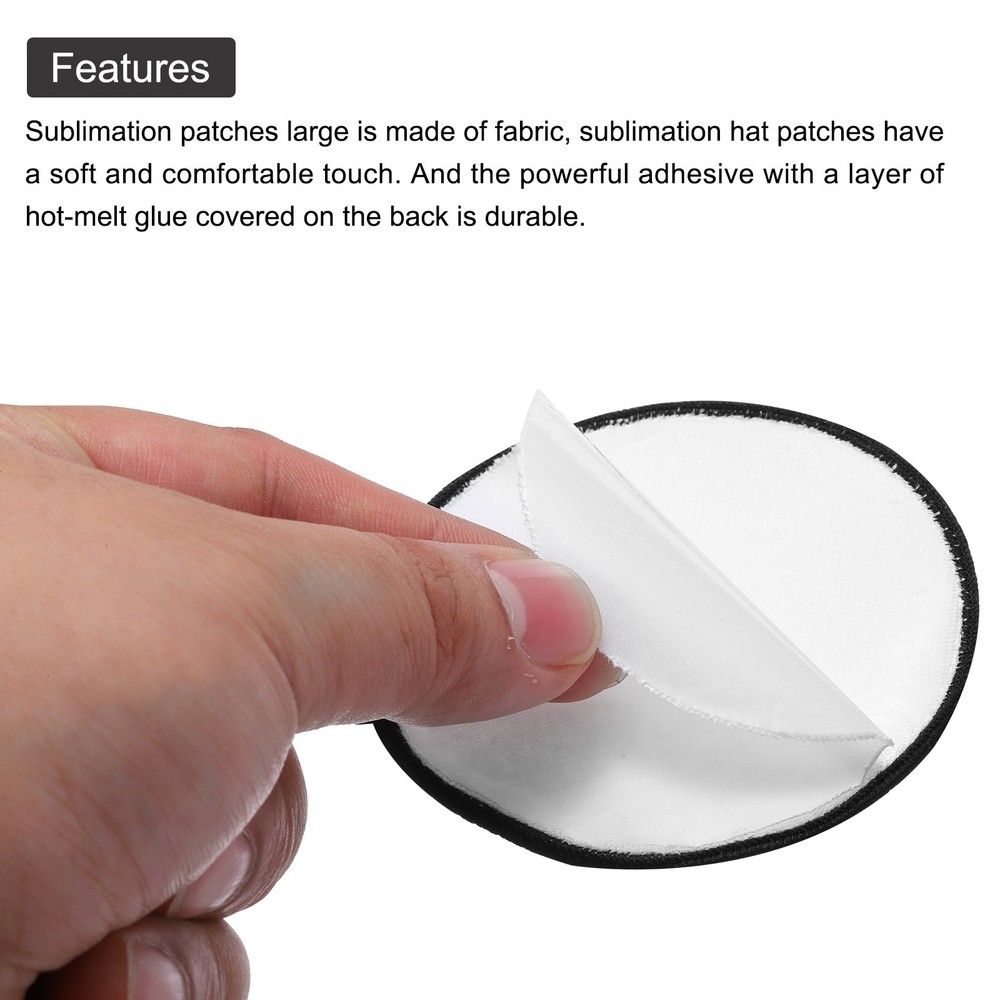 15pcs Sublimation Patch Blank Round White with Black Border