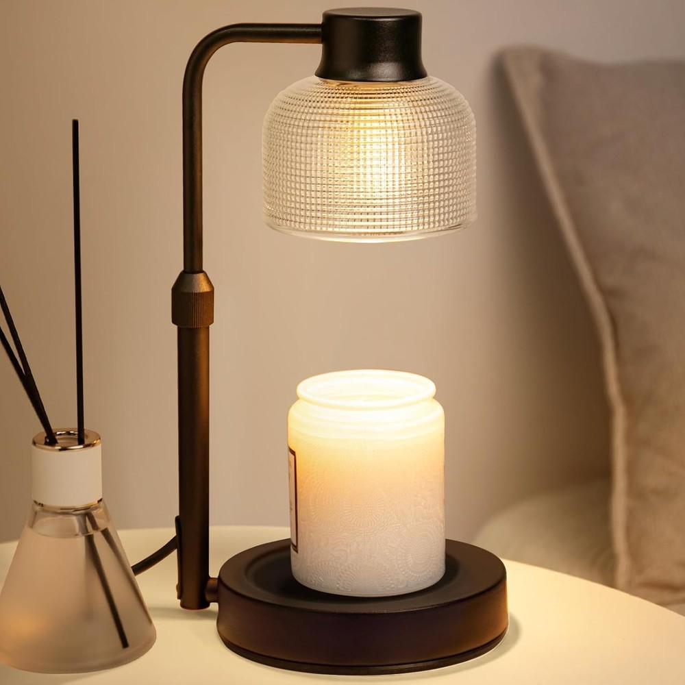 KLL Candle Warmer Lamp with Timer: Adjustable Height Dimmable Black
