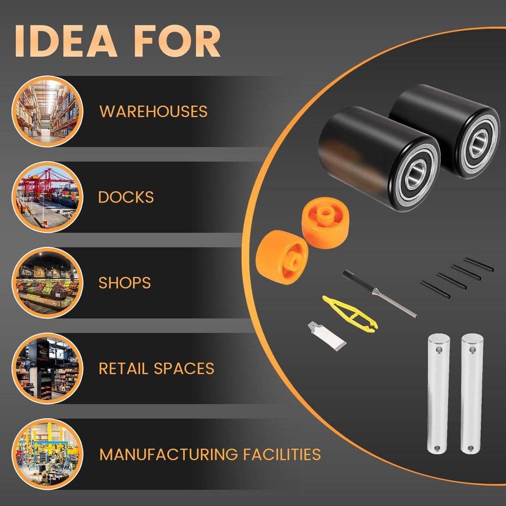 for Crown PTH50 Pallet Jack Front Load Wheels Replacement Kit Complete Tool Kit