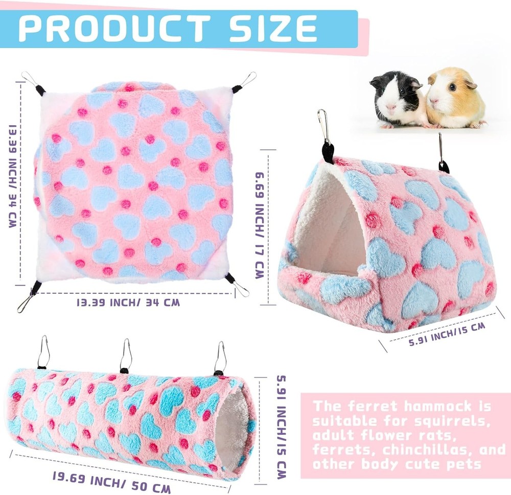 Abbylike 9-Piece Mouse Hammock Set (3-Layer Guinea Pig/Ferris Hammock)