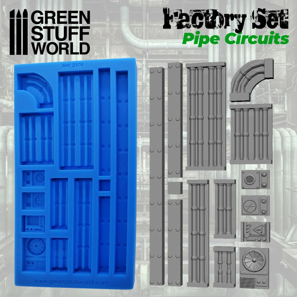 Silicone Molds - Pipe Circuits - for resins - Wargames terrain infinity