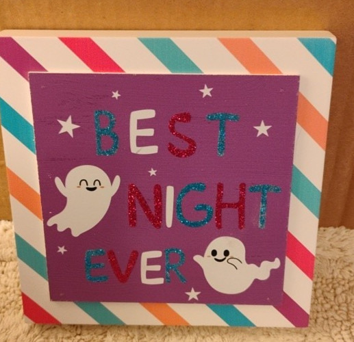 Pastel Glitter Ghost Sign