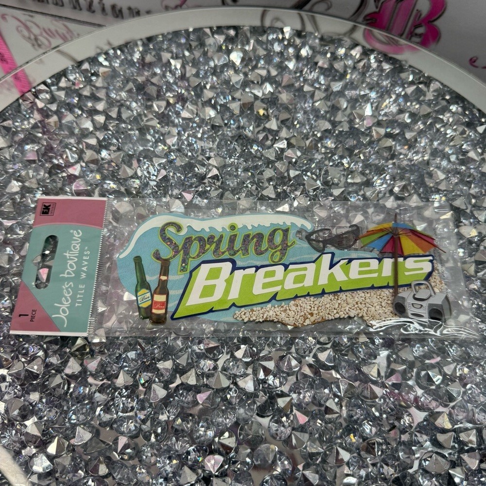 Spring Breakers Decorative Sticker sand, multicolour vintage Y2K scrapbook