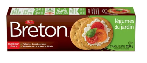 Dare Breton Garden Vegetable Crackers, 200g (2 Pack)