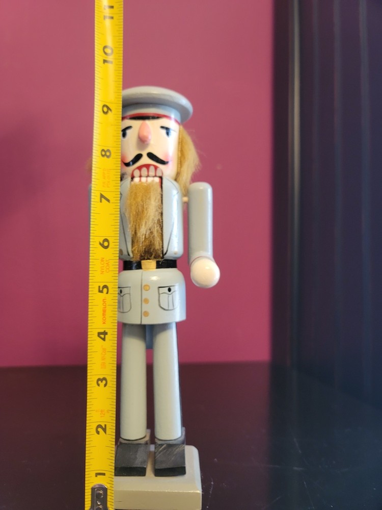 Nutcracker Wood Gray Nutcracker Soldier 9 Inches Tall