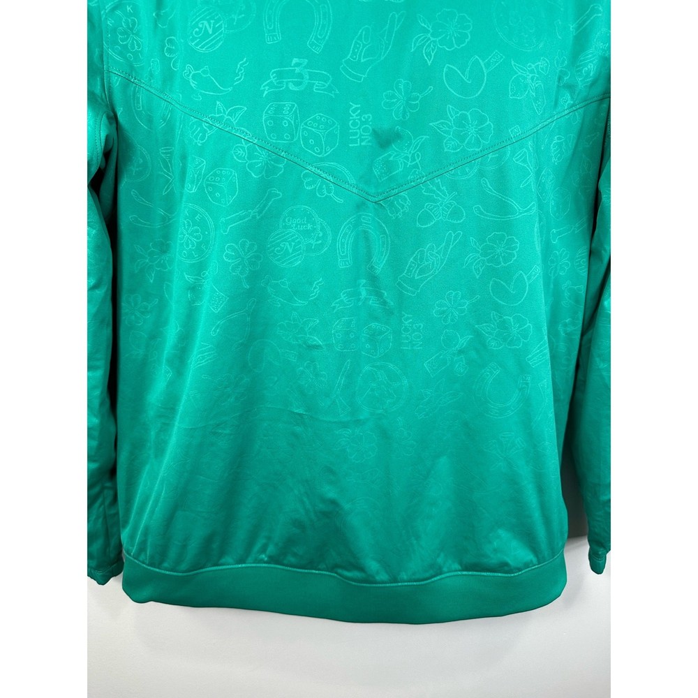 Nike Shield Golf Windbreaker Crew Embossed Pullover Size Medium Green