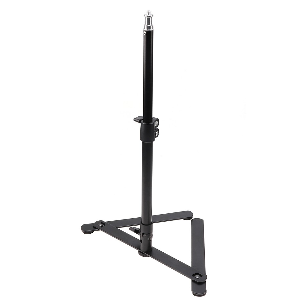 Adjustable Desktop LED Ring Light Stand Base Support Bracket 1/4" Screw Black