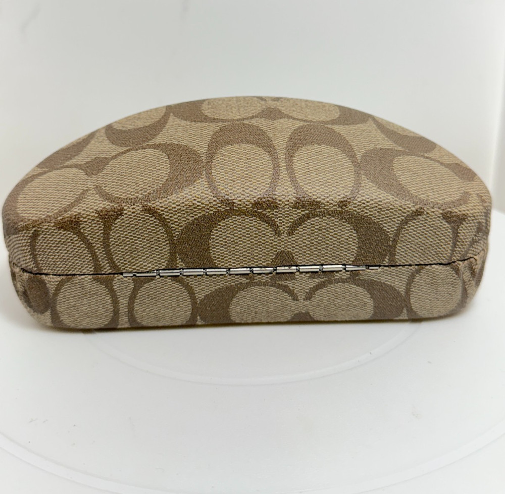 Coach Sunglasses Case Hard Clamshell Logo Brown Tan