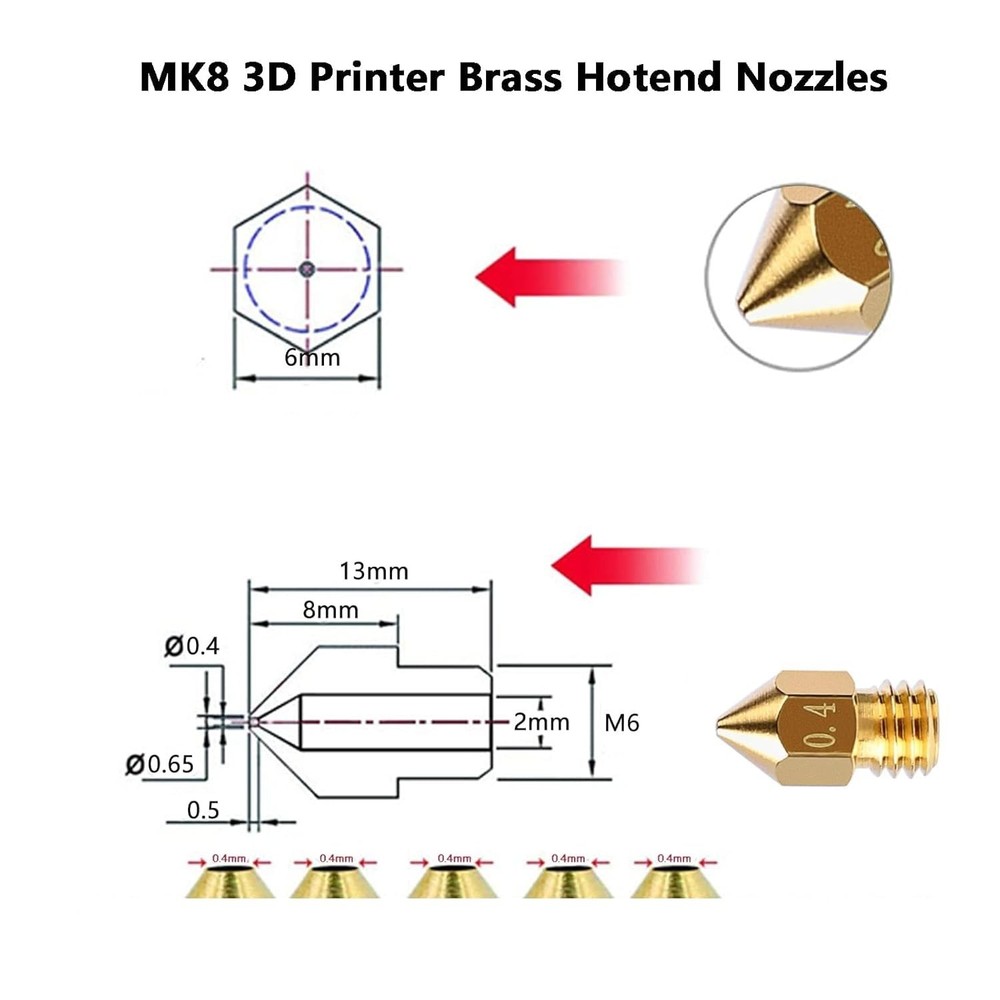 High Precision 24PCS Brass Nozzle Set with Tools for Enhanced Printing Quality