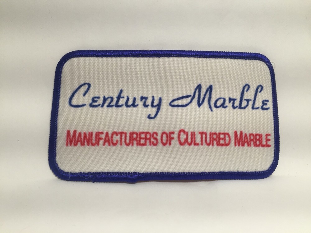 CENTURY MARBLE   USED SILK SCREEN SEW ON NAME PATCH TAG