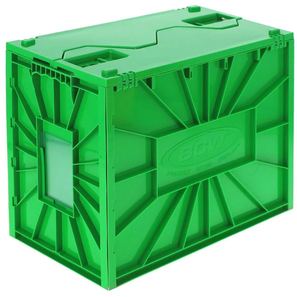 1 BCW Green Short Comic Book Bin -Heavy Duty Acid Free Plastic Stackable Box