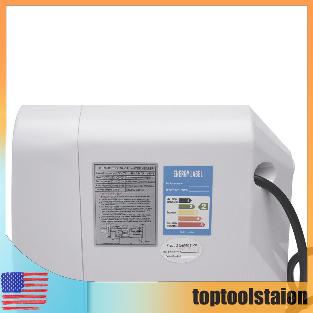 3.96 Gallon Portable Electric Water Heater Electric Hot Water Heater Storage 5L