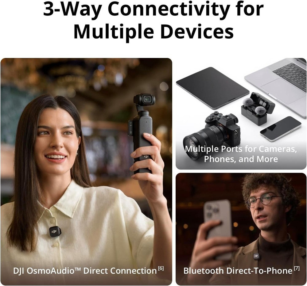 Wireless Microphone DJI Mic 3 Transmitter for iPhone Camera Android Lightweight