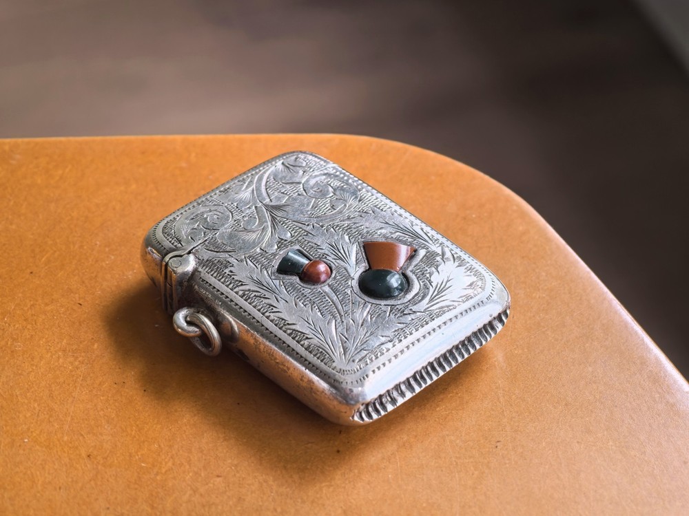Antique Scottish Thistle Match Safe/ Vesta case.19th C.