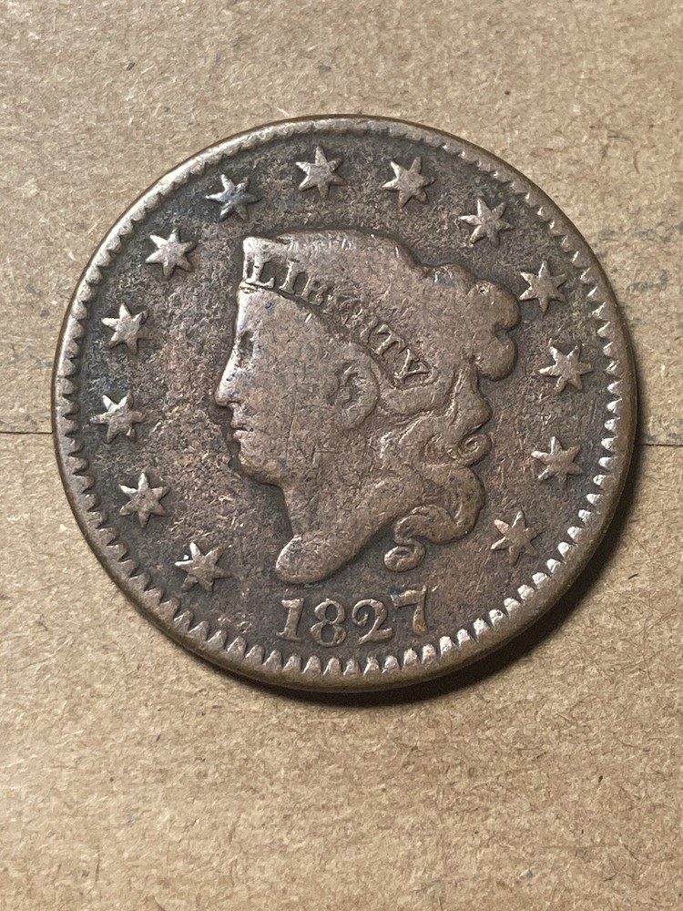 1827 Coronet Head Large Cent - As Shown! (#1933)