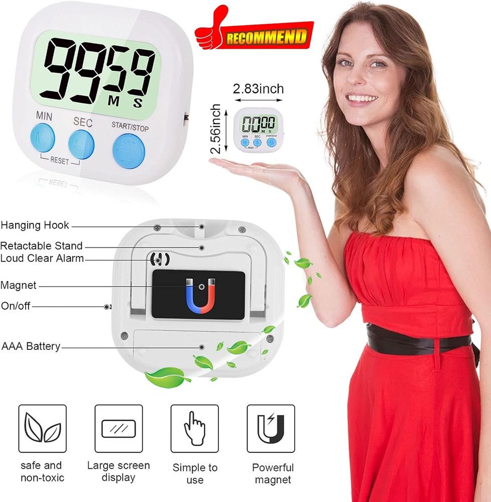 4-Piece Multi-Function Electronic Timer, Learning Management,for Kitchen, Study