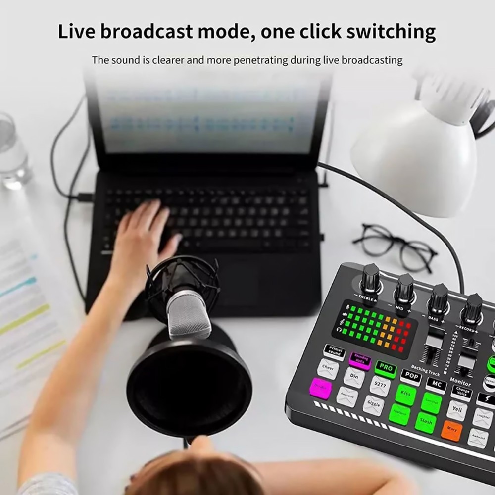 Multi-function Sound Card F998 Audio Processing Equipment Easy to operate