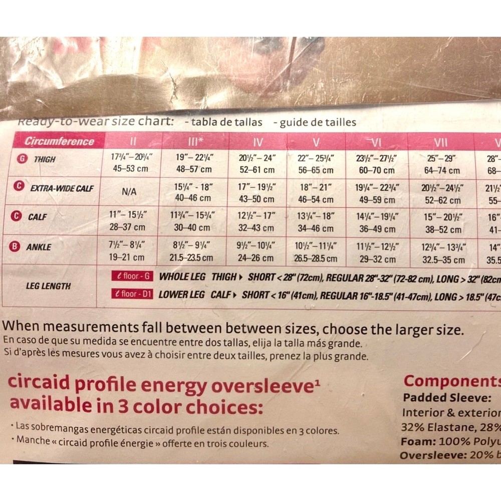 Circus Profile Leg Elastic Compression System Size VI see Chart