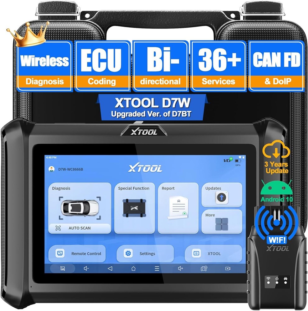 XTOOL D7W WIFI Wireless Auto Diagnostic Scan Tool Full System E.CU Coding DoIP