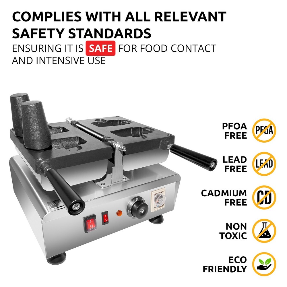 ALDKitchen Waffle Coffee Cup Maker | 2 Pcs | 3-Layer Japanese Nonstick Coating