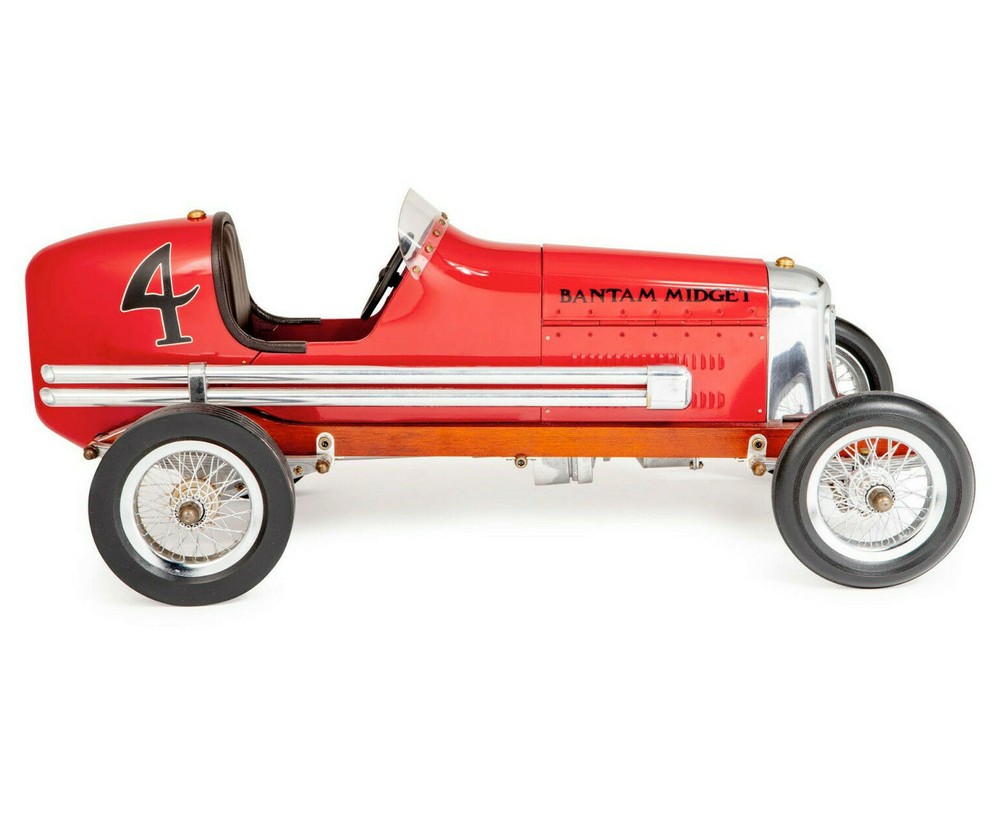 Bantam Midget Red 1930s Tether Car Model 19" Replica Racing Spindizzy New