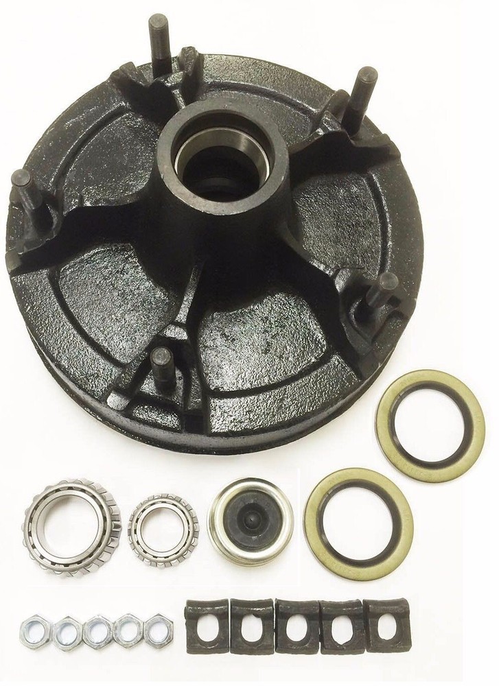 MH /UTG Lowboy Utility Trailer Brake Drum+ Bearing 14.5" Open Wheel 6000# 8-174