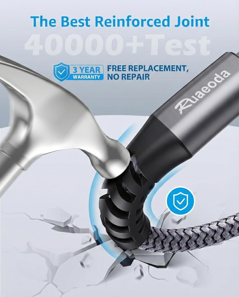 Durable Nylon Braided 6ft Micro USB Cable 2-Pack for Fast Charging Devices