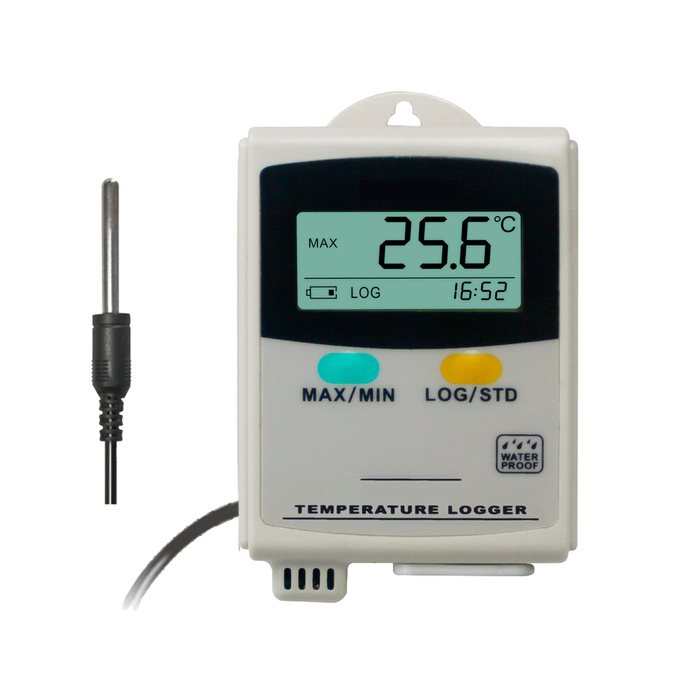 Temperature Data Logger External Temperature Sensor 3m Cable Resolution 0.1℃
