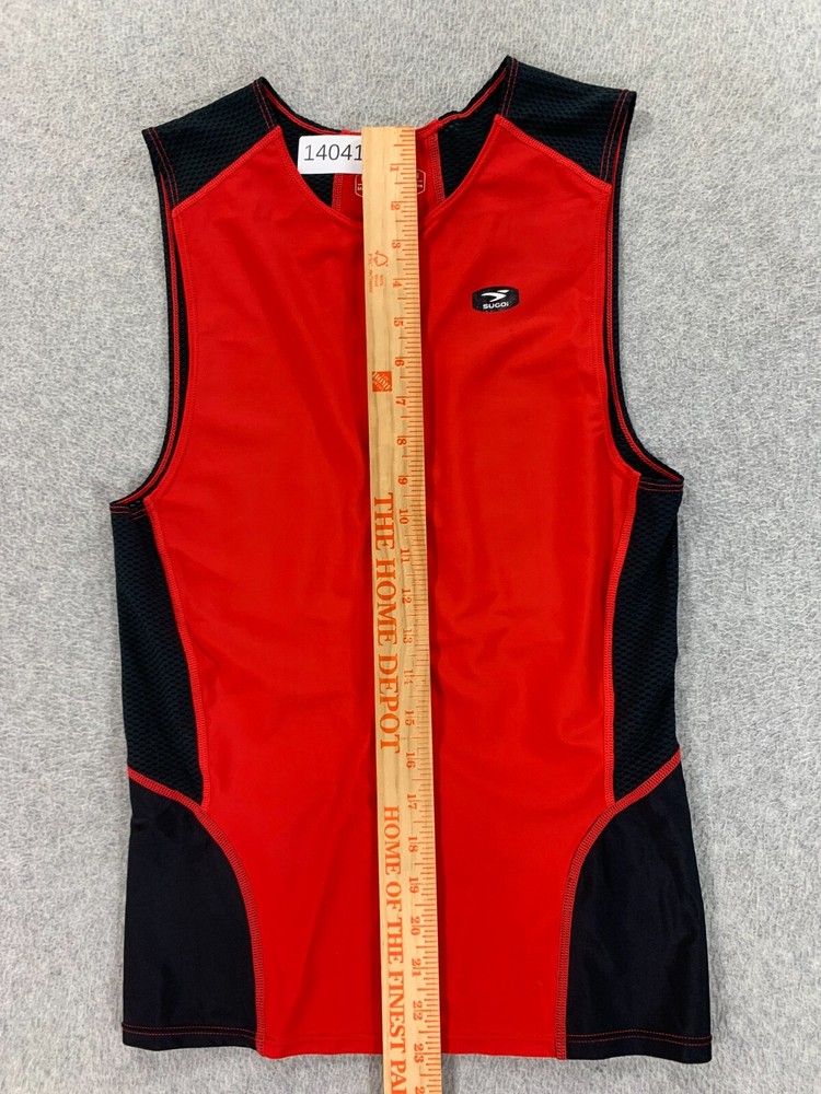 Sugoi 3/4 Zip Sleeveless Triathlon Jersey (Men's Medium) Red