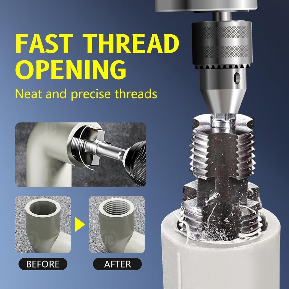 2 PCS Pipe Thread Cutting Tool-Integrated Internal & External Pipe Threading Too