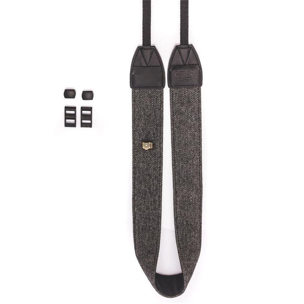 Grey Adjustable Camera Shoulder Neck Strap Cotton Leather Belt For DSLR Camera a