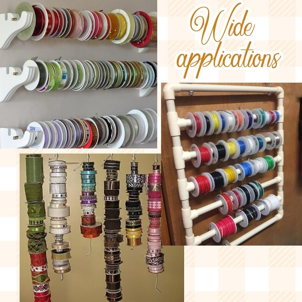 15Pcs Plastic Bobbins Empty Thread Spool White 6.9cm Large Diameter Flat Stri...