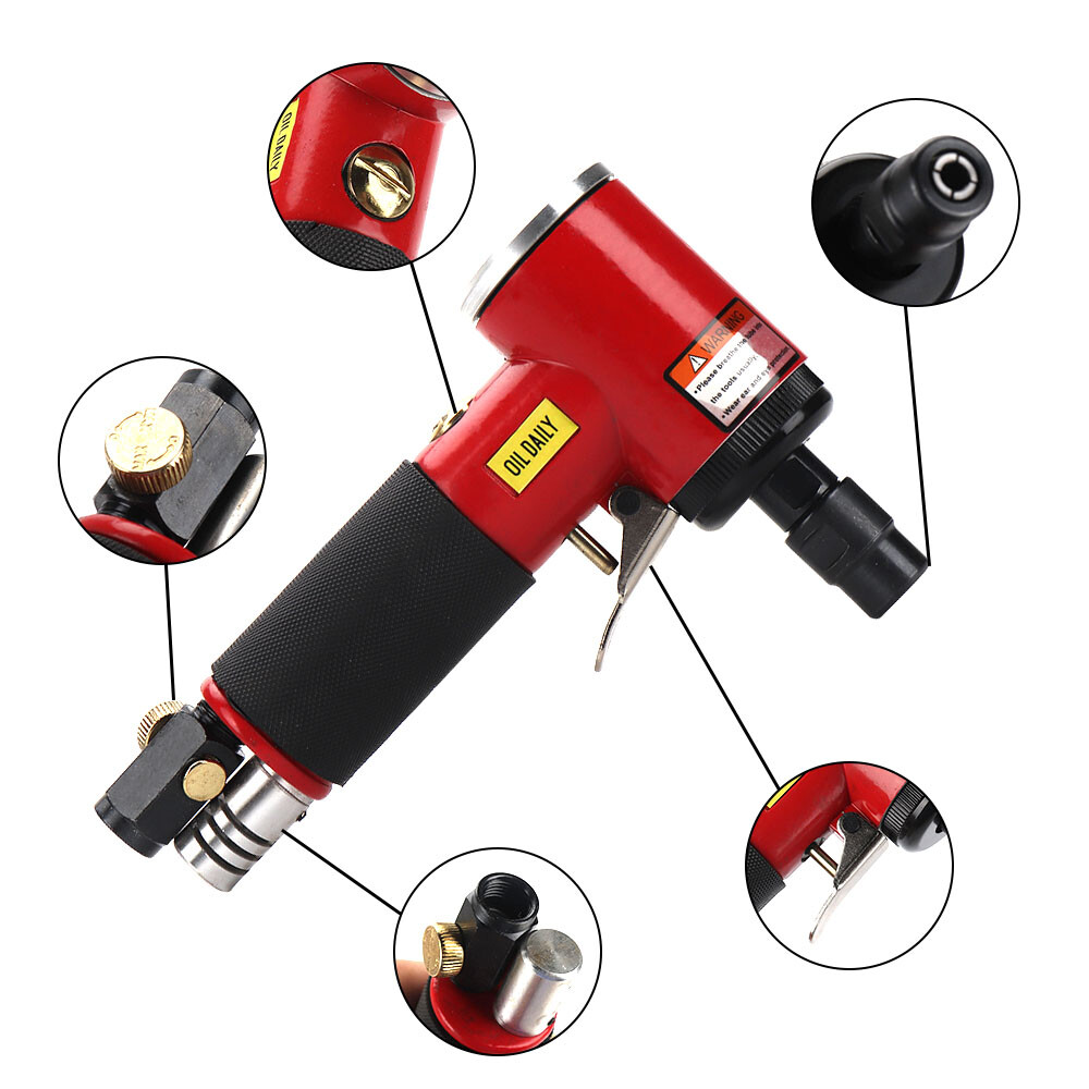 1/4" Air Angle Die Grinder Pneumatic Grinding Machine Mill Engraving Tools 47PC