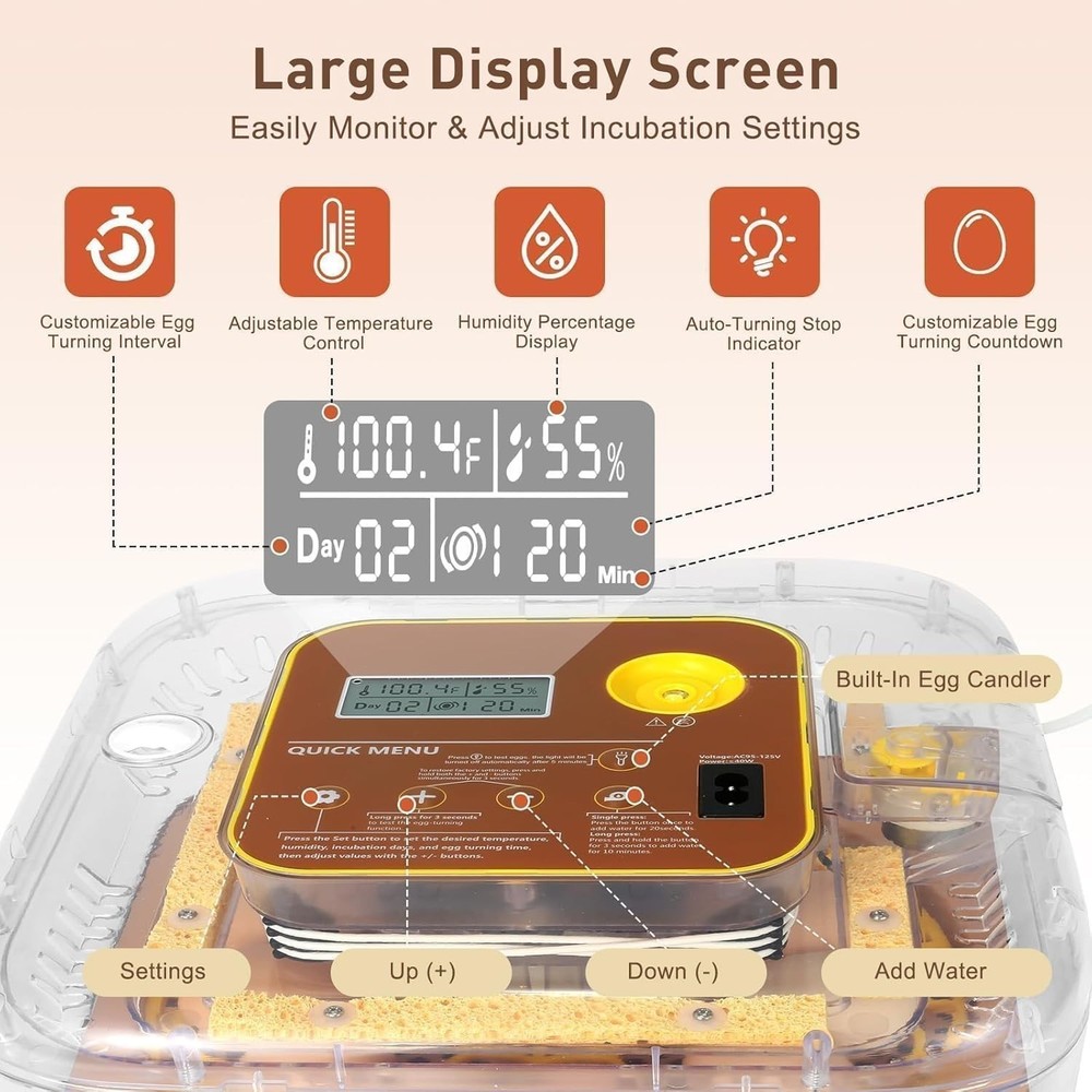 Series IV - 12-Egg Fully Automatic Incubator, Low Maintenance, Sensor-Based P...