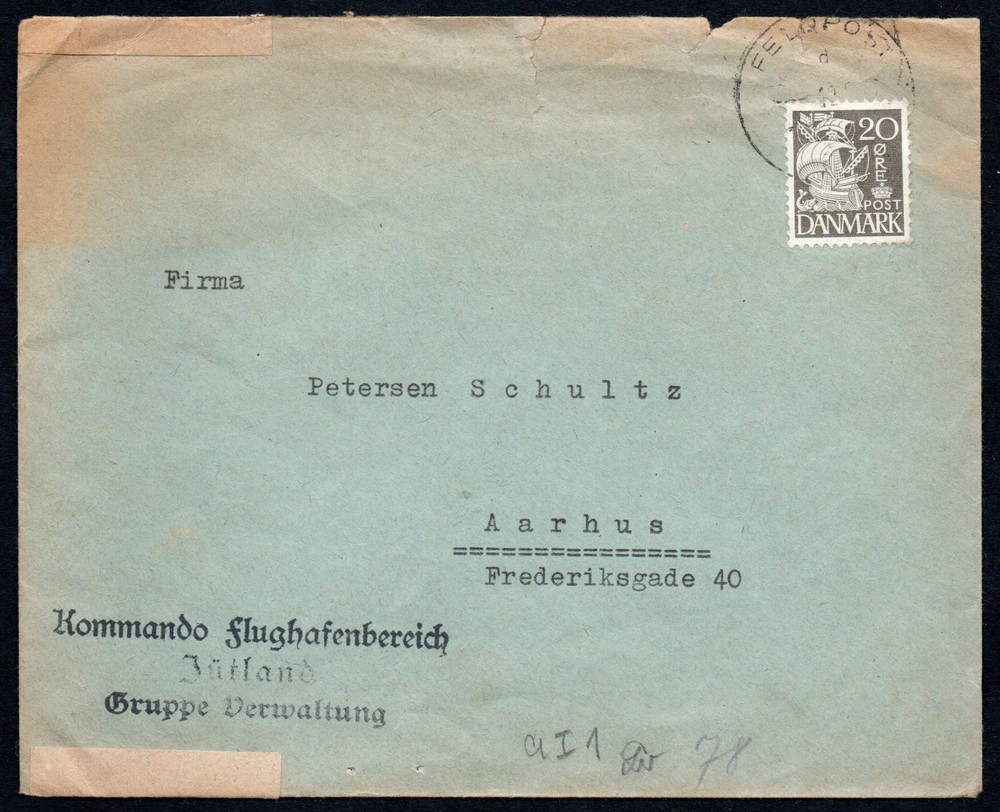 Denmark World War II Cover with German Censor