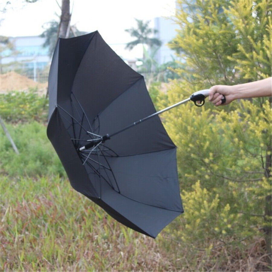 Classical Gun Handle Automatic Umbrella Black Two Folding Sun Umbrella Rain Gear