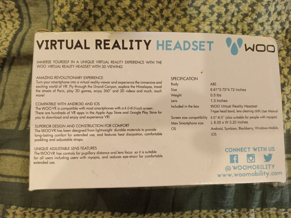 WOO VIRTUAL REALITY HEADSET WVR-2216 S1
