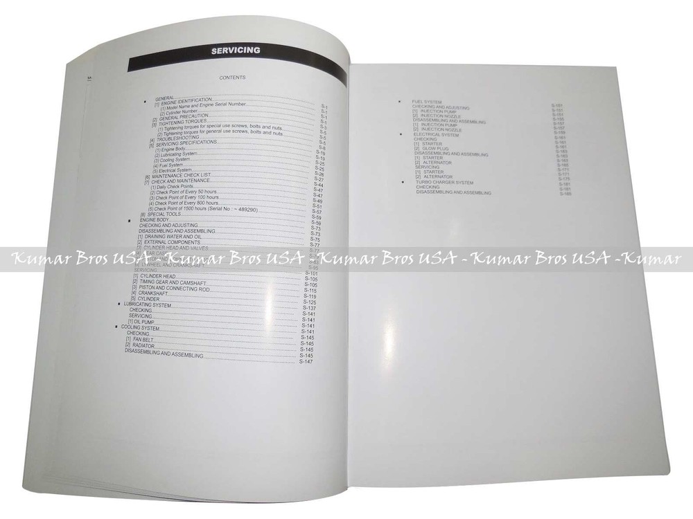 New Engine WORKSHOP MANUAL FITS Kubota D1005