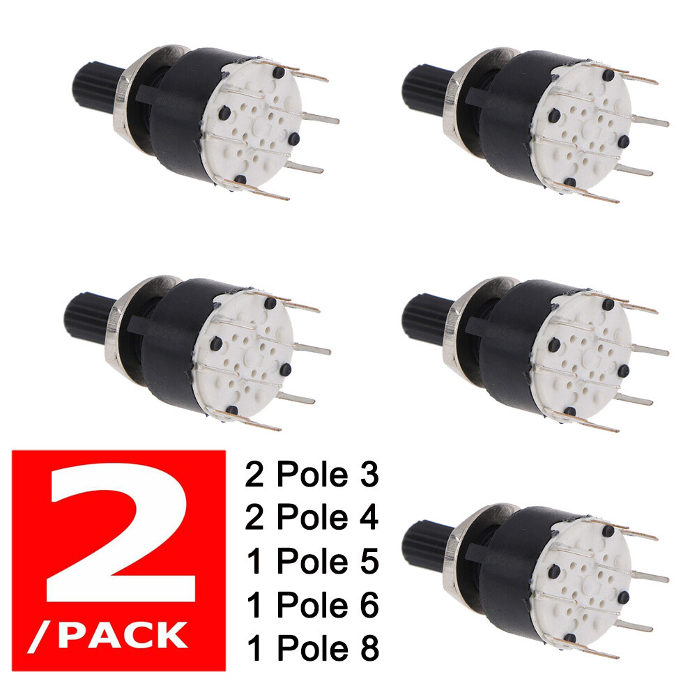 SR16MM 2 Pole 3 4 position 1 Pole 5 6 8 Position Axis Band Switch Rotary Switch