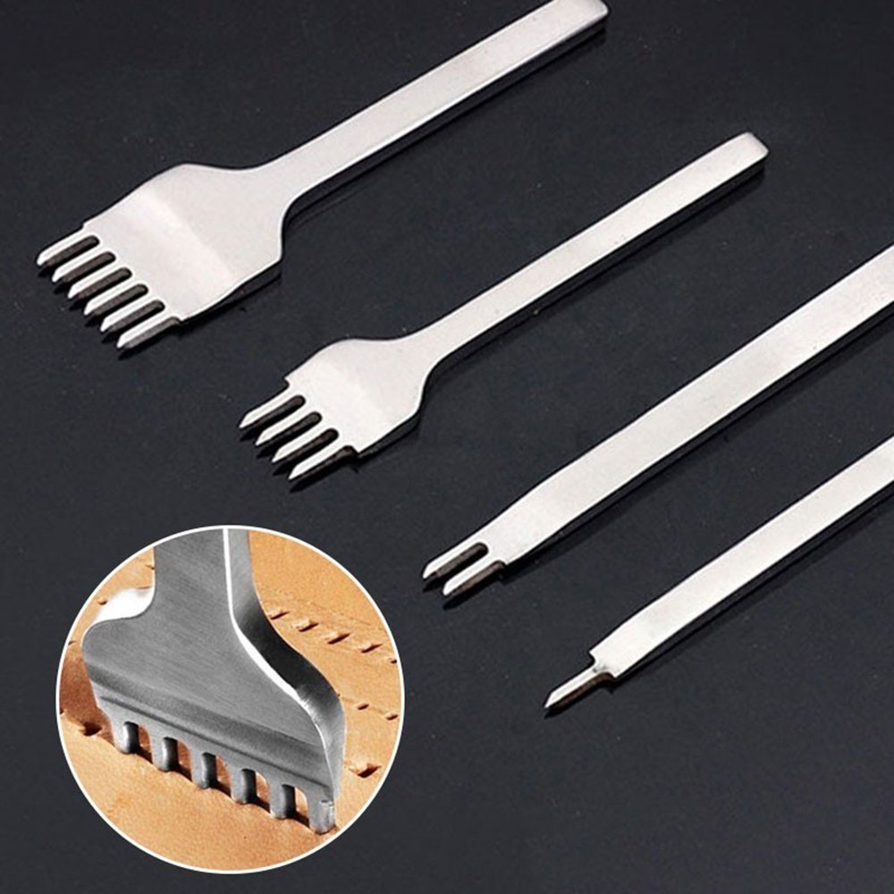 Professional Hole Punch Tool for Leather Craft Pricking Iron Stitching Chisel