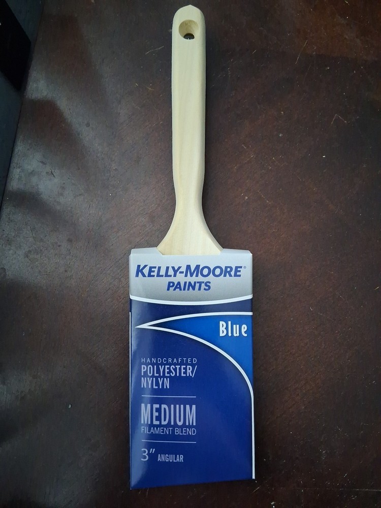 Kelly Moore 3" Sash Paint Brush Polyester/ Nylin Angular Blue