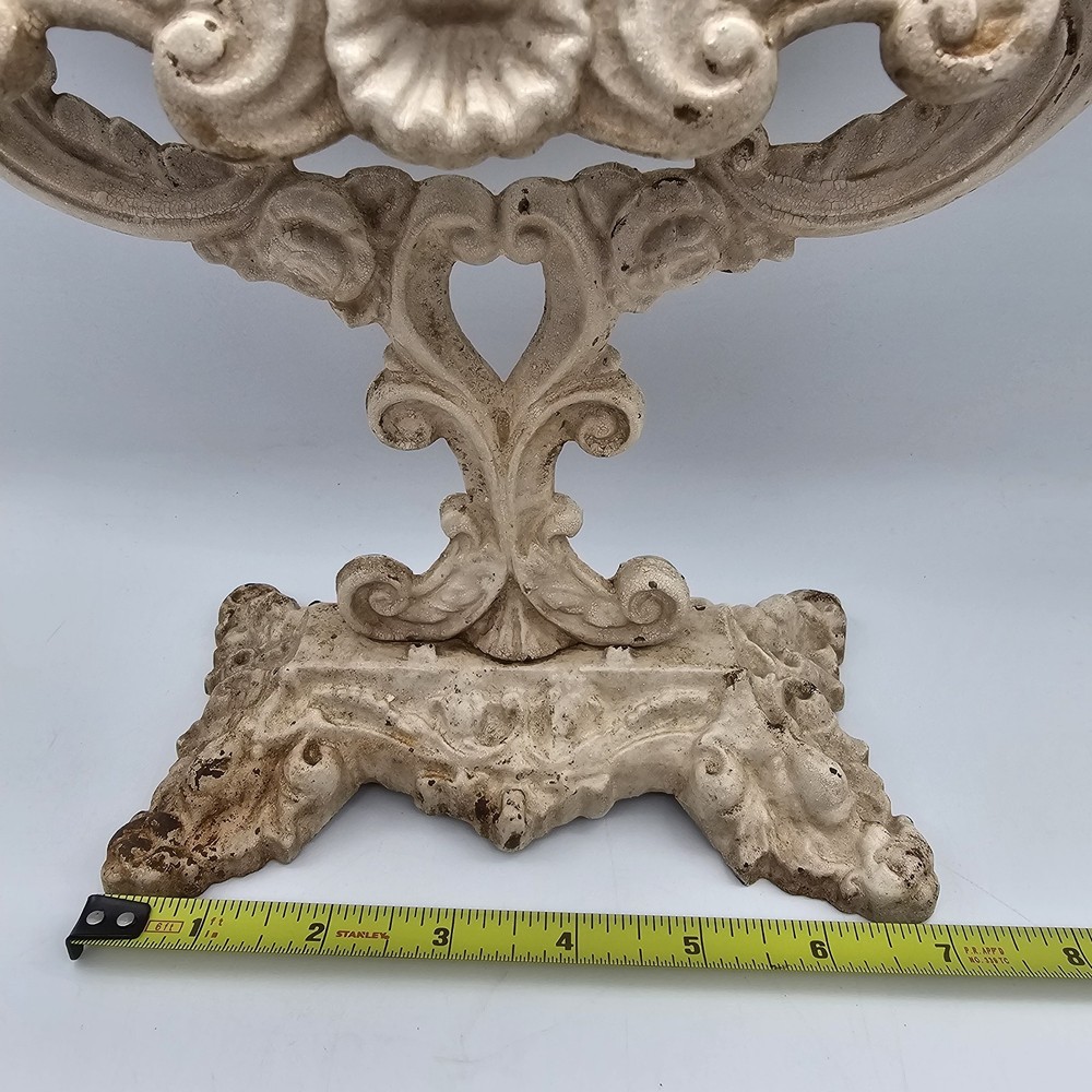 Vintage Ornate Vanity Mirror Cast Iron Tilting Victorian Style