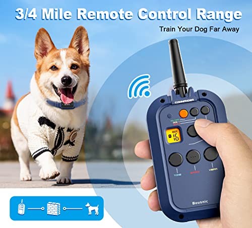 Dog Shock Collar with Remote - ¾ Mile Electronic Training Collar for (15
